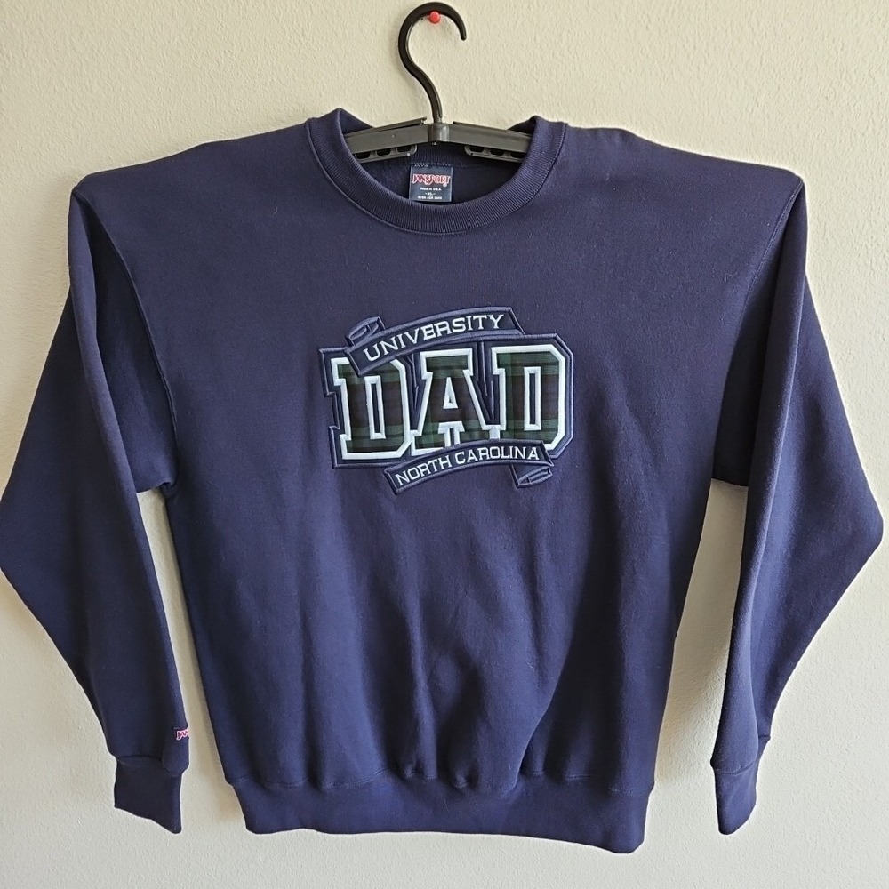 Jansport Vintage Sweatshirt Mens Size XL University Dad North Carolina Navy Blue